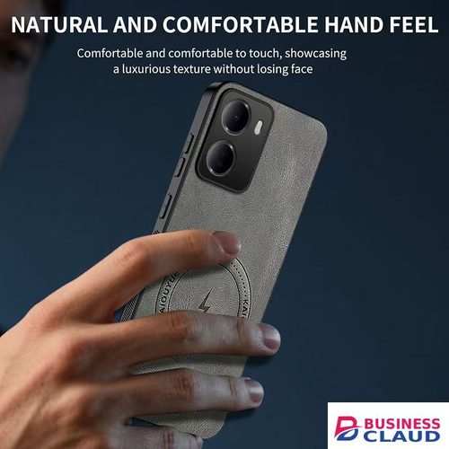Luxury Luxury Business Phone Case for Xiaomi Redmi 15A, Magnetic Leather All-inclusive Back Cover in Cables-led-light-flashlight