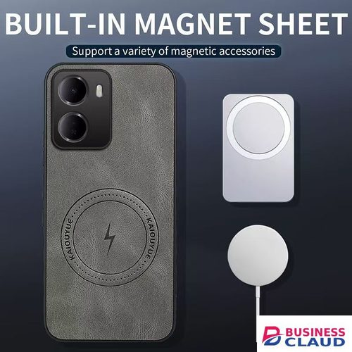 Luxury Luxury Business Phone Case for Xiaomi Redmi 15A, Magnetic Leather All-inclusive Back Cover in Cables-led-light-flashlight