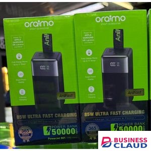 Oraimo PowerJet 501 OPB-750SQ 50000mAh 85W Fast Charging Power Bank Laptop Charger PD 3.0 PPS QC3.0 LED Display 4 Device Charging USB-C USB-A Original in Cable