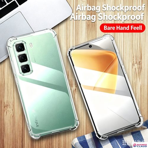 Minimalist Airbag Silicone Case for INFINIX HOT 60 / HOT 60 i / HOT 60 Pro/HOT 60 Pro Plus, Full Coverage Shockproof Protective Cover, New INFINIX Phone Shell in Cable