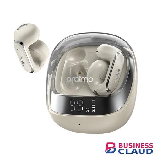 oraimo OpenSnap N2 Quick Charging Deep Bass Open-Ear True Wireless Earbuds Smart Adaptive Volume AI ENC Clear Voice in Calls Charge 15 Mins Play 3 Hours in Cable-black
