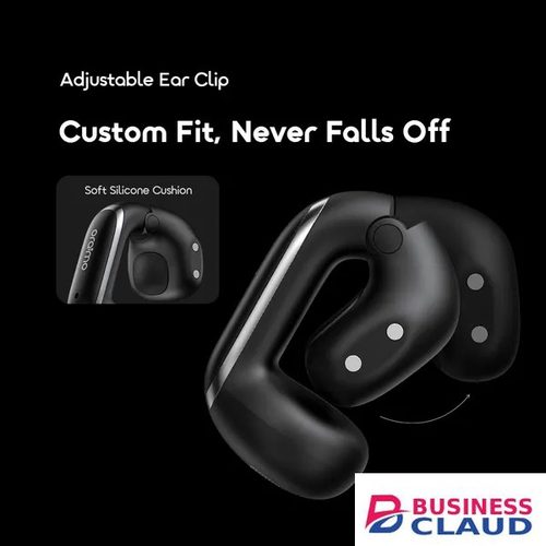 oraimo OpenSnap N2 Quick Charging Deep Bass Open-Ear True Wireless Earbuds Smart Adaptive Volume AI ENC Clear Voice in Calls Charge 15 Mins Play 3 Hours in Cable-black