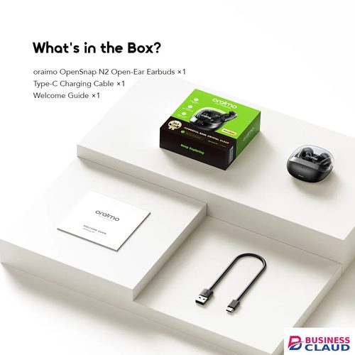 oraimo OpenSnap N2 Quick Charging Deep Bass Open-Ear True Wireless Earbuds Smart Adaptive Volume AI ENC Clear Voice in Calls Charge 15 Mins Play 3 Hours