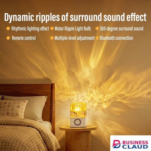 Bluetooth Speaker with Deep Bass, Water Ripple RGB Ambient Light & Night Lamp, 360° Surround Sound, Music Sync, Remote Control, Bedside Decor for Bedroom Living Room Home Office Gift in Out-triple-output-led-torch