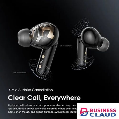 Oraimo SpaceBuds Hybrid ANC True Wireless Earbuds Customized Voice Prompt. 45 HRS OF PLAYTIME WITH HEAVY BASE, SMART AI FEATURE.AND NOISE CANCELLATION in Cable