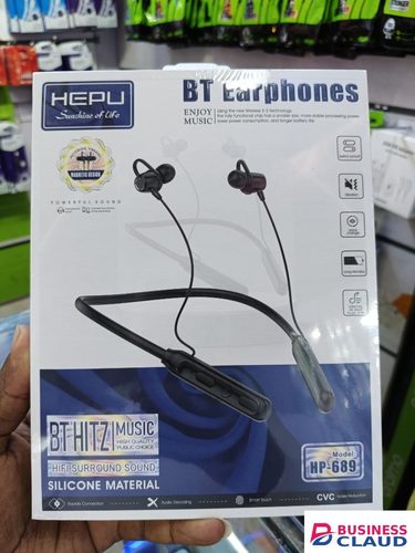 LIMITED TIME OFFER!! HEPU BLUETOOTH NECKBAND, VIBRATION, 350MAH LONG STANDBY BATTERY, SILICONE MATERIAL, ON/OFF BUTTON, NOISE CANCELLATION, HIGH BASS, USE FOR SPORTS, MUSIC PLAY 4HRS Limited time offer in Cable