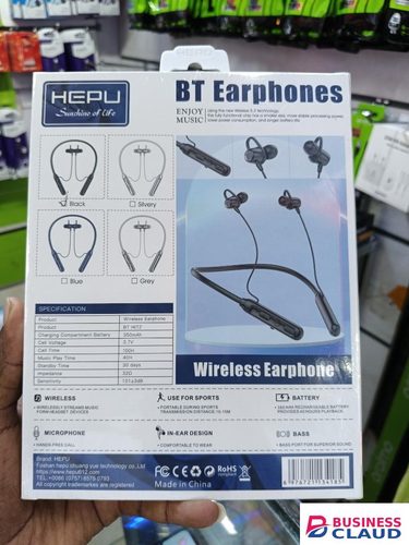 LIMITED TIME OFFER!! HEPU BLUETOOTH NECKBAND, VIBRATION, 350MAH LONG STANDBY BATTERY, SILICONE MATERIAL, ON/OFF BUTTON, NOISE CANCELLATION, HIGH BASS, USE FOR SPORTS, MUSIC PLAY 4HRS Limited time offer in Cable