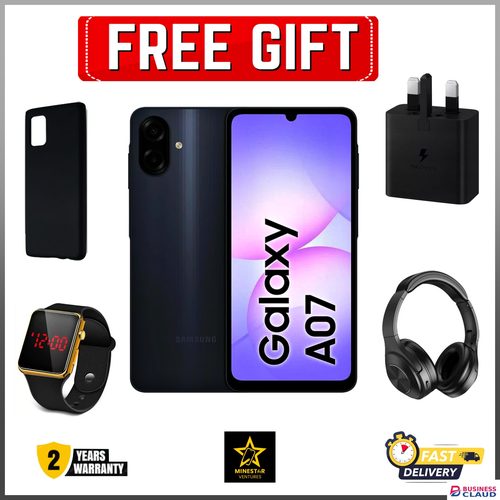 LIMITED TIME DEAL!! East Africa Warranty Samsung Galaxy A07 64GB/128GB+4GB 6.7" 90Hz LCD Display (50+2)MP Camera 5000mAh Battery 25W Dual SIM Fingerprint Galaxy A07 Smartphone Smart phones+FREEBIES
