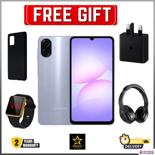 LIMITED TIME DEAL!! East Africa Warranty Samsung Galaxy A07 64GB/128GB+4GB 6.7" 90Hz LCD Display (50+2)MP Camera 5000mAh Battery 25W Dual SIM Fingerprint Galaxy A07 Smartphone Smart phones+FREEBIES Limited Time warranty Deal in Cable