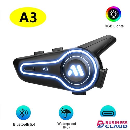 New New A3 Motorcycle Helmet Bluetooth 5.4 Headset Noise Reduction Wireless RGB Light 1000mAh Battery Music Player HIFI Waterproof in Cable