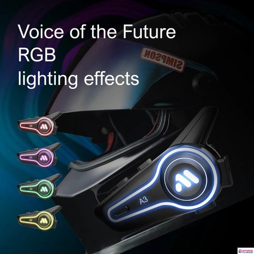 New A3 Motorcycle Helmet Bluetooth 5.4 Headset Noise Reduction Wireless RGB Light 1000mAh Battery Music Player HIFI Waterproof