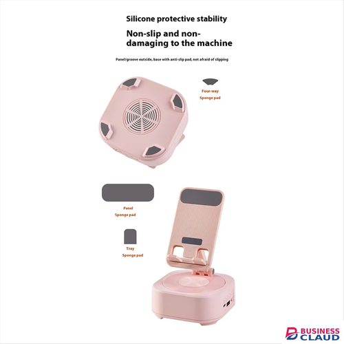 New 2025+New Bluetooth Speaker Phone Stand Voice Charging Bank LED Color Music Box Desktop Speakers Pink in Cables-led-light-flashlight