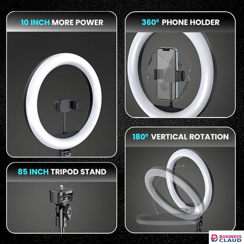 Free 10 Inches Big LED Ring Light for Camera, Phone tiktok YouTube Video Shooting and Makeup, 10" inch Ring Light with 7 Feet Long Foldable and Lightweight Tripod Stand in Cables-led-light-flashlight