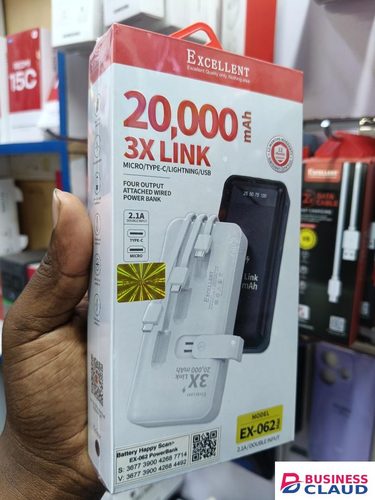 LIMITED TIME OFFER!! EXCELLENT 20,000MAH POWER BANK, 3X LINK, TYPE-C, MICRO, USB, LIGHTNING, FAST CHARGER COMPATIBLE TO PHONES AND TABLETS Limited time offer in Cables-led-light-flashlight