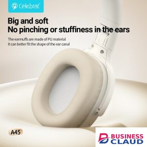 Celebrat A45 ANC Wireless Headphones – Bluetooth 5.3, Hi-Fi Stereo, 33-Hour Playtime, Type-C Fast Charging & Foldable Design in Cables-led-light-flashlight