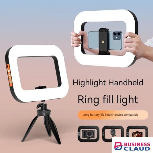 Portable 2025 Handheld LED Ring Light Rechargeable Portable Fill Light for Mobile Phone Live Broadcast Photography Desktop Rabbit Selfie in Cables-led-light-flashlight