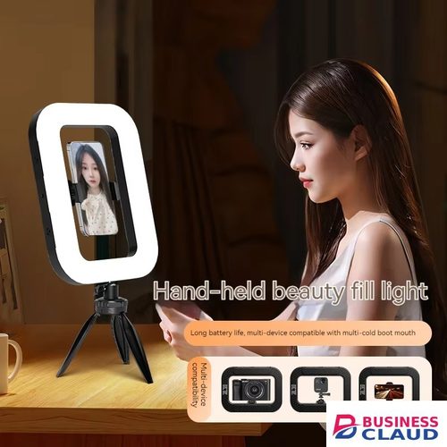 Portable 2025 Handheld LED Ring Light Rechargeable Portable Fill Light for Mobile Phone Live Broadcast Photography Desktop Rabbit Selfie in Cables-led-light-flashlight