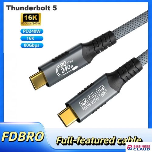 16K Thunderbolt 5 Cable 80Gbps Ultra High Speed USB-C to USB 4.0 Full-Featured Cable For MacBook Pro iPad Pro Laptop Phone