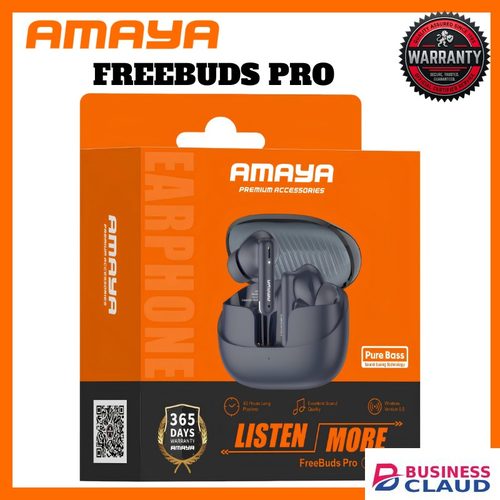 Original Premium Amaya ATW-323 FreeBuds Pro Bluetooth 5.3 Earbuds - High Fidelity Wireless Earpods for All Smartphones & Tablets, 40H Playtime with Charging Case, ENC Mic for Clear Calls, Comfortable Fit Earphones in Cables-led-light-flashlight