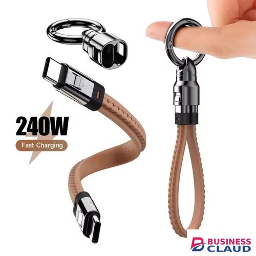 Portable Keychain USB C Charger Cable Short 240W 5A Fast Charging Cord Type C Short Charging Cable For Phone MacBook Android