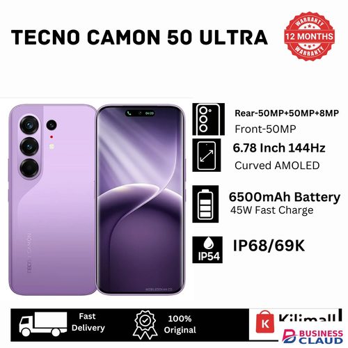 [New Arrival🔥🔥] TECNO Camon 50 Ultra 512GB+12GB Curved Screen On-Screen Fingerprint 6.78" 144Hz AMOLED Display (50+50+8)MP Camera 6500mAh Battery 45W Charging Dual SIM/e-SIM IP68/69K AI Smartphone New Arrival in Cables-led-light-flashlight