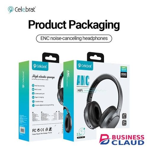 Celebrat A41 ANC Wireless Headset – Bluetooth 5.3, 40mm Drivers, 33-Hour Playtime, Type-C Fast Charging & Foldable Design