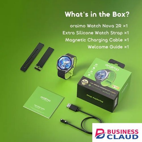 oraimo Watch Nova 2R 1.43" AMOLED 35-Day Standby Smart Watch 1ATM Waterproof Blood Oxygen & Heart Rate Monitor AI Generated Watch Faces Anti Scratch Panda Glass Rate in Cable-black