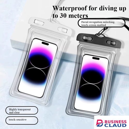 IPX8 Floating Airbag Waterproof Phone Pouch Universal Underwater Cell Phone Dry Bag Sensitive Touch Screen Phone Water Case With Lanyard For Swimming Beach Diving Fits Up To 7.2 Inch Phones in Cables-led-light-flashlight