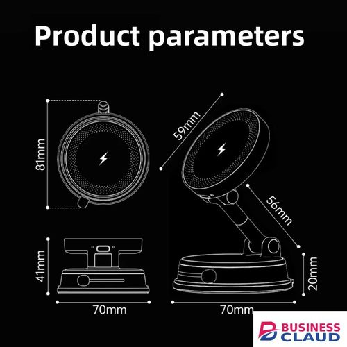 New New Multifunctional Rotary Vacuum Adsorption Bracket Car Navigation Vacuum Magnetic Wireless Charging in Usb-cable-black