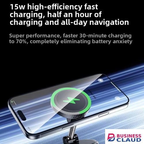 New New Multifunctional Rotary Vacuum Adsorption Bracket Car Navigation Vacuum Magnetic Wireless Charging in Usb-cable-black