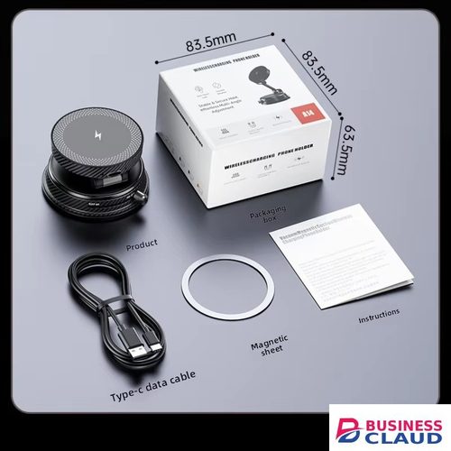 New New Multifunctional Rotary Vacuum Adsorption Bracket Car Navigation Vacuum Magnetic Wireless Charging in Usb-cable-black
