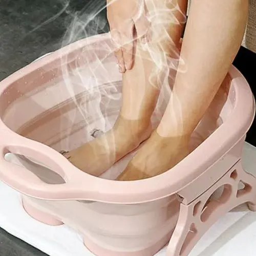 Foldable foot bath tub massager
