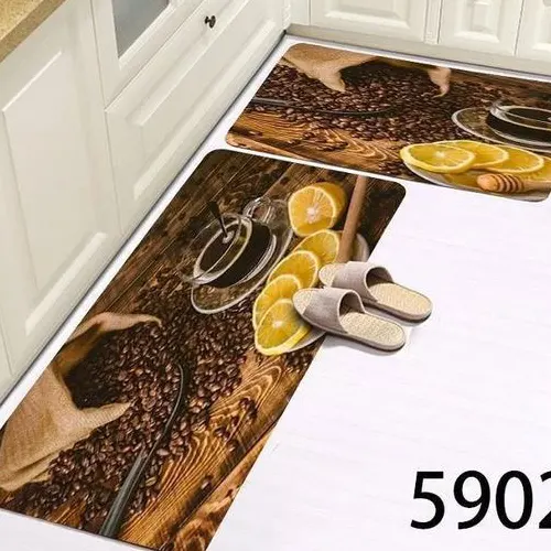 2 pieces set Rubber Bottom Kitchen Mats