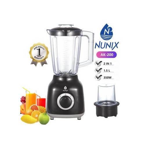 Nunix AK-200 Powerful 2 In 1 Blender With Unbreakable plastic Jar