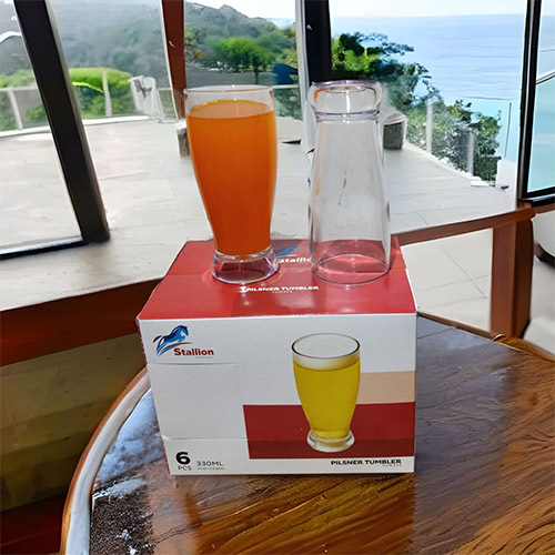 Stallion Pilsner Acrylic Glass 330ml a set of 6piece Made in Kenya