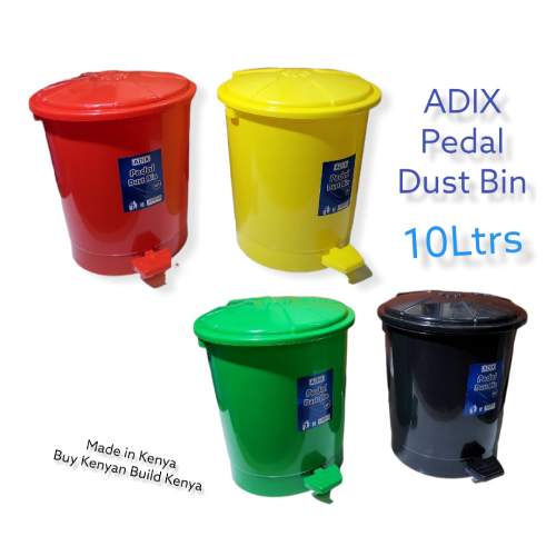 Adix Pedal Dust Bin 10Ltrs Plain Made in Kenya