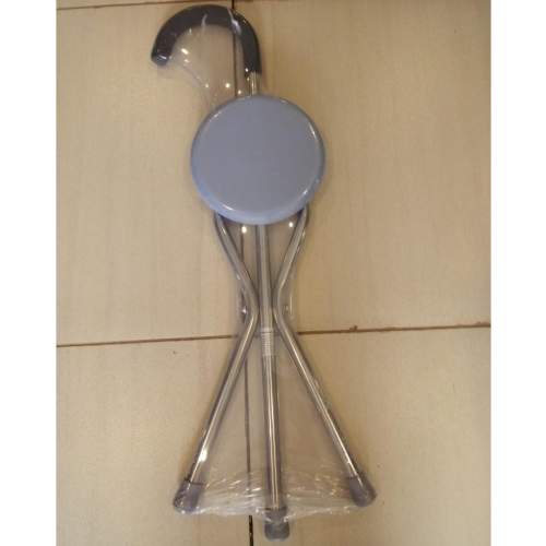 Walking Stick with Stool Stainless Steel