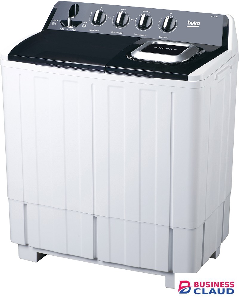 BEKO SEMI AUTOMATIC TWIN TUB WASHING MACHINE, 10KG, WHITE(WTT100 UK)