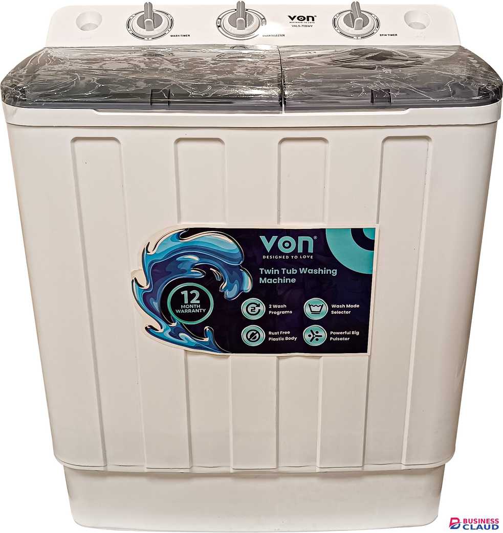 VON Twin Tub Washing Machine 7KG(VALS-75BWY)