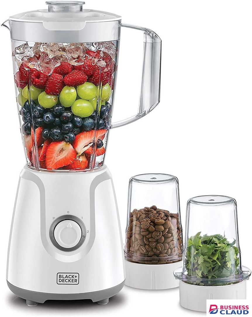 Black+Decker Blender With Grinder Mill & Chopper Mill 400W 1.5L(BX4000-B5)