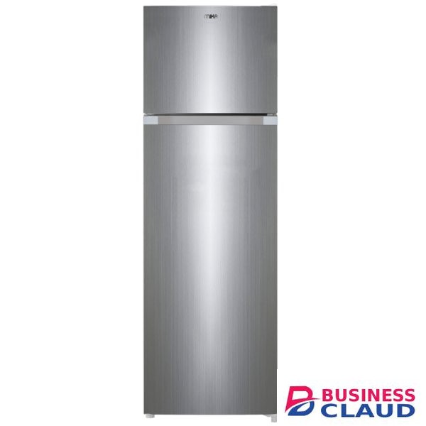 Mika MRDCD261SBR 261L Double Door Fridge Silver Brush