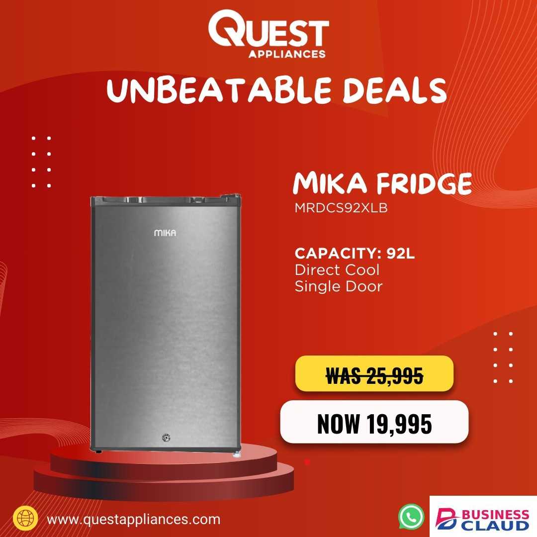 Mika MRDCS92XLB 92L Single door fridge