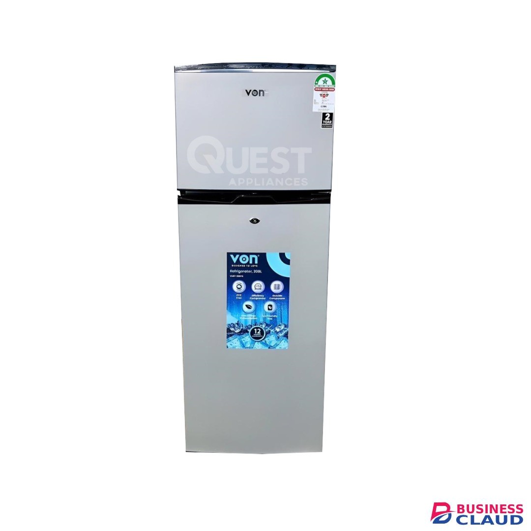 Von VART-22DYS Double Door Fridge 208L