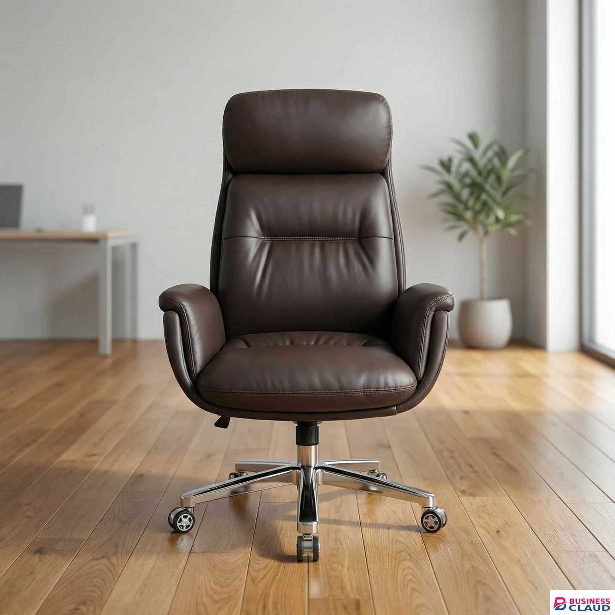 Brown Faux Leather Executive Office Chair