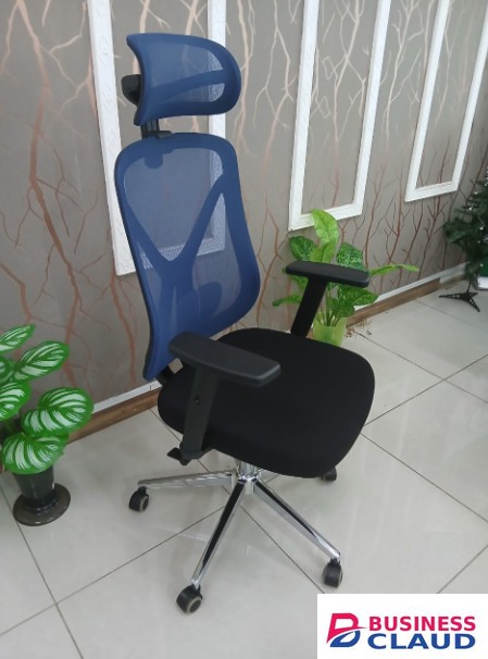 Blue/Black High Back Mesh Office Chair