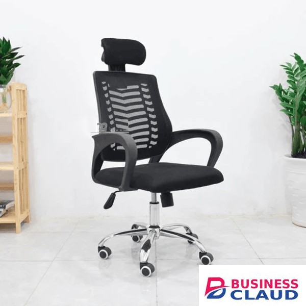 Mesh Office Chair with Chrome Base and Headrest