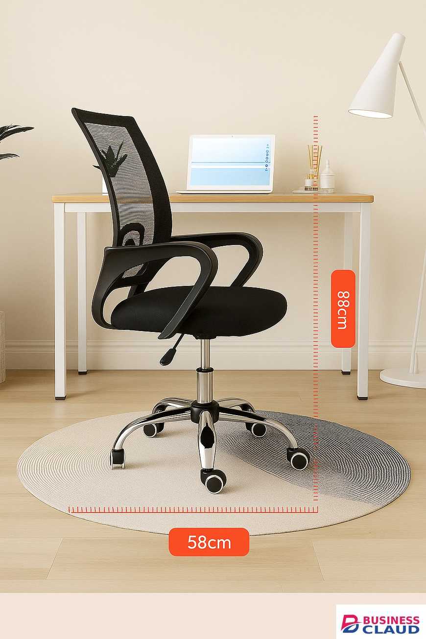Ergonomic Mesh Office Chair – Breathable Comfort & Sleek Design (58cm x 88cm)