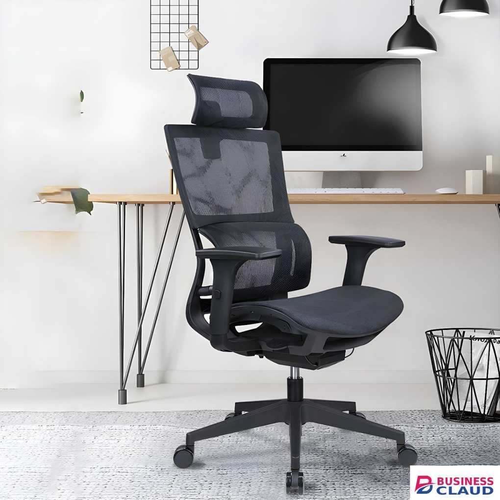 Ergonomic High-Back Mesh Office Chair with Headrest – Adjustable Support & Sleek Design - Pogo Furniture , Orthopedic seat