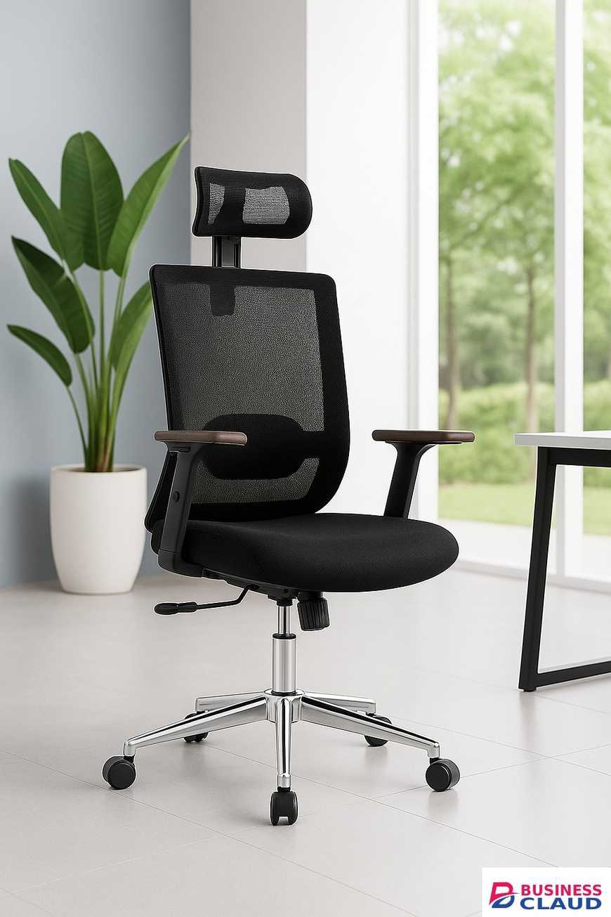 Ergonomic Mesh Office Chair with Headrest – Adjustable Comfort & Sleek Design