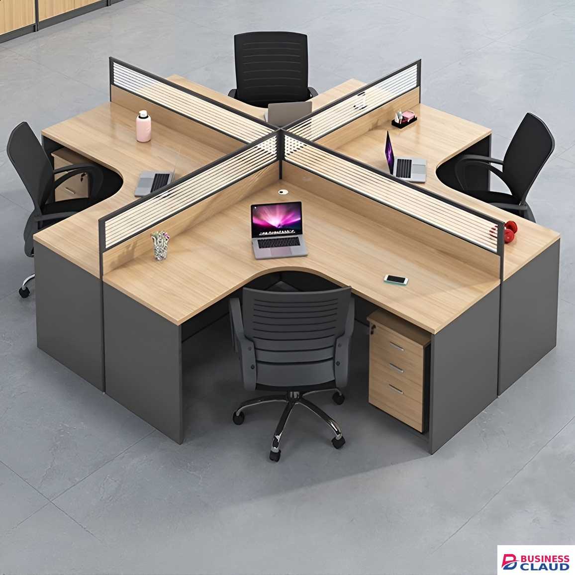 4-Way Curved Workstation